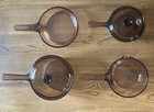 Vtg Pyrex Visions Corning Ware Amber Pots 6 Pc Pot Set 1 L 1 5 L 0 5 L 7 In Pan