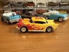 1977 Tyco Curve Hugger  8573 Ho    57 Chevy Bel Air  53 Yellow Red Flames Slot Car