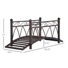 3 3ft Metal Garden Bridge With Rails Decorative Arch Footbridge For Pond Stream