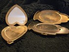 Lot Of 2 Vintage Powder Compacts     Volupte Hand Compact   Rex Fifth Ave Heart