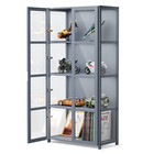 52  Double Doors Display Case Clear Acrylic Figure Books Showcase Boxes  4 Tiers