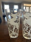 Vintage Federal Glass Leaping Gazelle Impala Highball Tumbler  Glasses Set Of 4