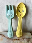 Vintage Rare 1950 s Alan Jay Blue Fork And Yellow Spoon Squeaky Kids  Toys