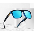 Polarized Sunglasses Men Blue Mirror Lens Black Blue Frame Sporty Style Athletic