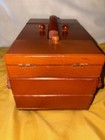 Singer Vintage Wood Sewing Box Caddy Fold Out Keepsake 8  X 5    Notions Accordion