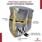 Medieval Knight Armor 18 Gauge Mild Steel Battle Helmet Larp Reenactment Cosplay