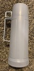 Rare Vintage 12    Thermos Navy Gray Medium W  Cup Lid Carry Handle Picnic