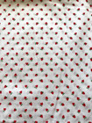 Vintage Tiny Strawberry Print Fabric 2 Yds X 45 Prim Doll Children Clothing