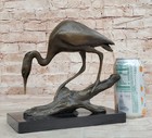Great Blue Heron Crane Shorebird Water Bird Lover Bronze Marble Statue Sculpture