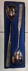 Vtg Norwegian Hs Konge Tinn Pewter  viking  Pattern Oversized Salad Servers 10 