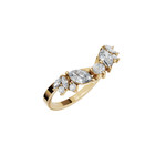 0 57 Ctw Lab Diamond Chevron V Ring 14k Yellow Gold Stackable Wedding Band