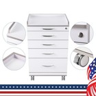 4 Drawers Dental Mobile Cabinet Side Cart Medical Utility Storage Cart