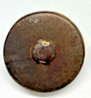 Amber Glass Button  Vintage Large 1 68 Size  Victorian Or Art Nouveau  Brass