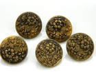 Lot Of 5 Antique Vintage Buttons Set Metal Flower Picture 3 4 
