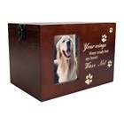 Large Wooden Pet Memorial Urns For Dogs And Cats Ashes With Photo Frame forever 