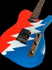 New Custom Grateful Dead Solid Electric Guitar Red White And Blue Lighting Bolt