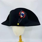 Napoleon French Admiral Captains Bicorne Hat Cosplay Woolen Adult Black Cap Men