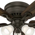 Hunter Fan 52 In Casual New Bronze Indoor Ceiling Fan With Light And Pull Chain