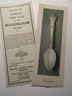 1939 Prices Of Sterling Table Ware Buckingham Pattern Brochure New York City 