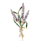 Luxury Purple Rhinestone Flower Bouquet Brooch Gold Pin Spring Summer Jewelry Gi