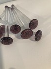 8 Vintage Set Glass Swizzle Sticks Purple   Clear Cocktail Drink Stirrers Cool 