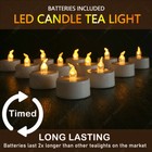 12pcs Flameless Flickering Led Tea Lights Timer Votive Candles Battery Operated