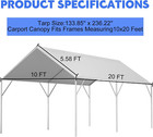 10  X 20  Portable Heavy Duty Canopy Garage Tent Car Carport Shelter Steel Frame
