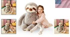 Large Gray Sloth Stuffed Animal - 30 Inches