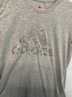 Adidas Shirt Womens Small Gray Amplifier Tee Metallic Logo Athletic T-shirt Top