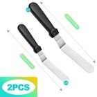 Kornadoz 2-piece Angled Icing Spatula Set  6    8    Stainless 20cm  Silver
