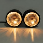 Black Twin Headlight Motorcycle Double Dual Lamp Street Fighter Universal