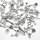 50 Mixed Lot Antique Silver Key Charms Small Sizes 15-30mm 1 4  To 1   Steampunk