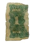 Antique United States Bank Note Fragment 1800s  One Dollar Obsolete Currency 