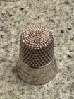 Sterling Silver Thimble  Simons Bros  Two Daisies Flared Base  Size 7  4 4g