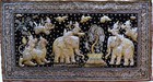 Large Vintage Burmese Thai Embroidered Tapestry Kalaga Elephants Beads   Sequins