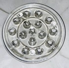 X- Large 16 Hole Clear Glass Flower Frog For Floral Arrangements-5  X 5  Vtg