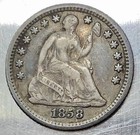 1858-o Seated Liberty Half Dime Xf - Crusty Toned Original Surfaces