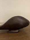Vtg Ironwood Hand Carved Whale Sculpture  13  Long Decor Nautical Mcm Dark Wood