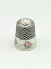 Antique Sterling Silver Guilloche Enamel Thimble