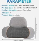 3-in-1 Neck Massager Vibration Pillow With Heating And Cervical Traction Usb C