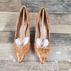 Sam Edelman Hazel Womens Shoes Sz 5 5 M Natural Cork Slip On Stiletto Heel Pumps