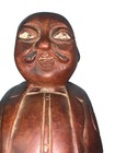 Vintage Folk Art Jolly Fat Big Belly Wood Carved Man With Hands In Pockets