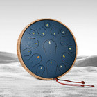 Steel Tongue Drum - 14 Inch 15 Notes Tongue Drum C Majoy For Adults Navyblue