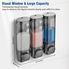 Shampoo   Conditioner Dispenser 3 Chamber No Drill-shower Soap Pump-wall Mounted