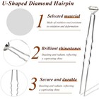 U-shaped Crystal Hair Pins     Rhinestone Bridal Wedding Clips For Women   G