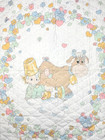Precious Moments Handmade Baby Crib Quilt Blanket 32x42 Boy Milking Cow Sam B