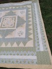 Vintage Handmade Machine   Hand Stitched Patchwork Pieced Quilt 98 X 84 Floral