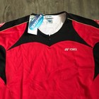 Yonex Zip Shirt Mens Large Red Badminton Tennis Athletic Lightweight Nwt