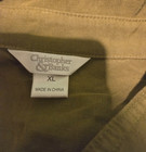 Christopher   Banks Olive Green Button Front Tunic Shirt Women s Xl Boho