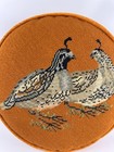 Handmade Needlepoint Quail Pillow Bird Petit Point Wool Velvet Back 13   